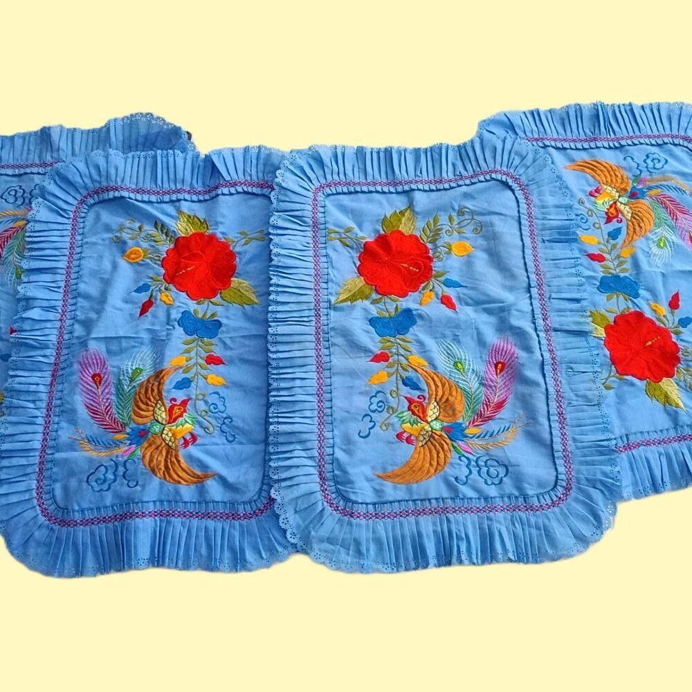 Vintage Indonesian Embroidered Pillow Cases